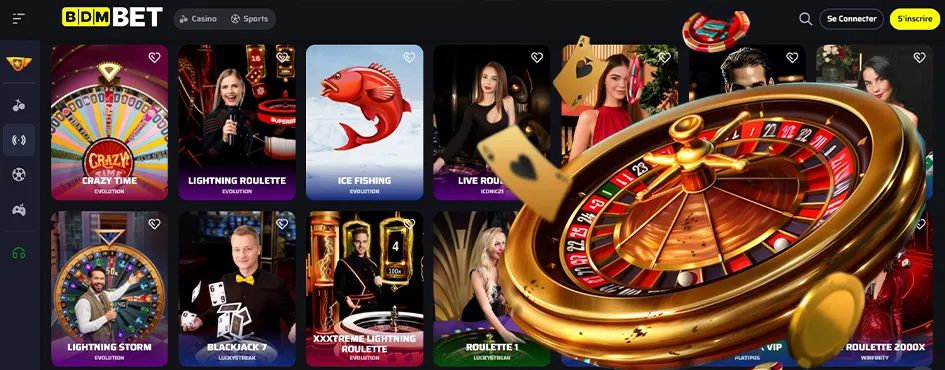 jeu BDMBet live casino